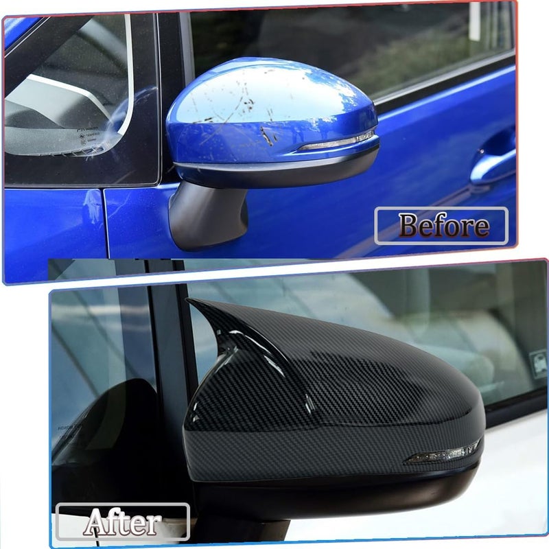 MUXEE Side Rear View Mirror Cover for Honda Fit 2014 2015 2016 2017 2018 2019 2020 Carbon Fiber Turn Signal Housing Cover Accessories(with Turn Signal housing Slot.) - Image 3